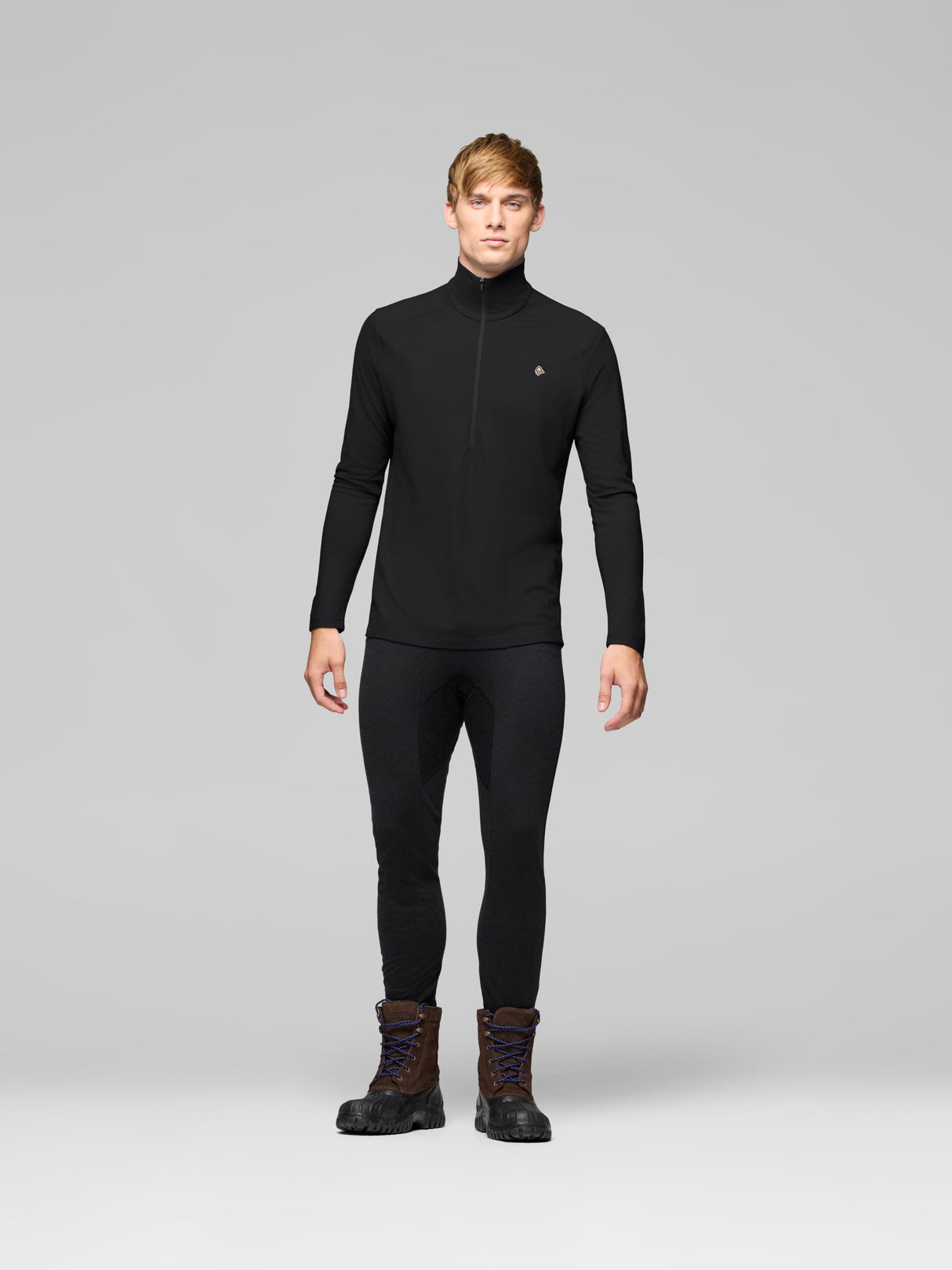 Norrona Femund Pureull Zip Neck - Mens Caviar Black