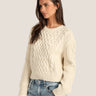 Dylan Charlotte Cable Crew - Womens Natural