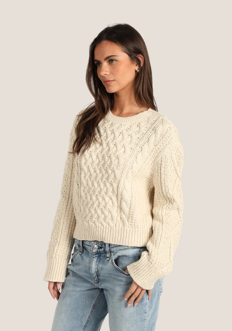 Dylan Charlotte Cable Crew - Womens Natural