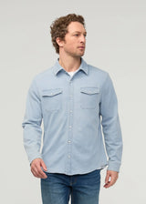 Duer Performance Denim Lite Two-Pocket Shirt - Mens Dune Blue