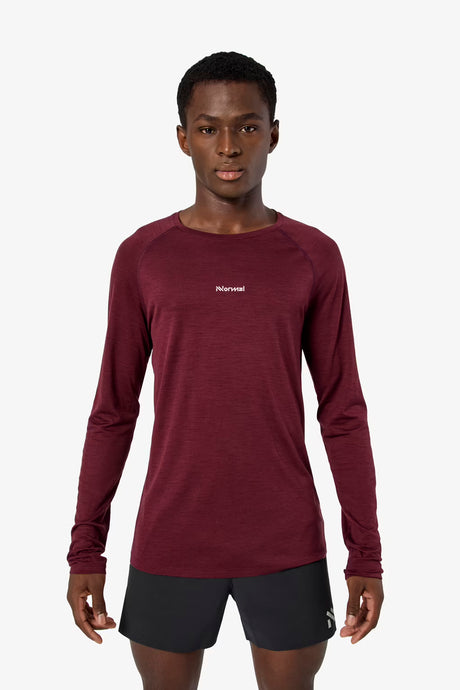 NNormal Merino Long Sleeve 02 - Mens Burgundy