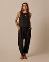 Carve Designs Freya Linen Pant - Womens Black Chambray