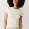 Marine Layer Lexi Rib Sun-In Crew Tee - Womens Black/White Stripe