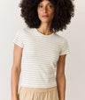 Marine Layer Lexi Rib Sun-In Crew Tee - Womens Black/White Stripe