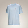 Arcteryx Kragg SL Cotton Bird Word Short Sleeve - Mens Alpine Blue / Stone Red