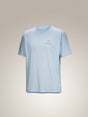 Arcteryx Kragg SL Cotton Bird Word Short Sleeve - Mens Alpine Blue / Stone Red
