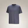Arcteryx Kragg SL Cotton Bird Word Short Sleeve - Mens Dk tratus / Fluidity / S