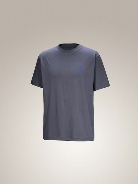 Arcteryx Kragg SL Cotton Bird Word Short Sleeve - Mens Dk tratus / Fluidity / S