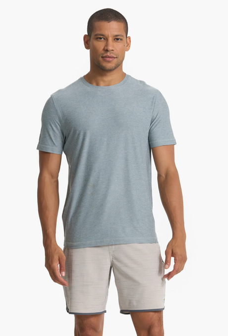 Vuori Strato Tech Tee - Mens Navy Heather / L