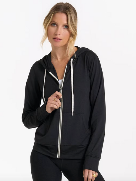 Vuori Halo Performance Hoodie 2.0 - Womens Black Heather / XL