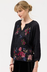 Johnny Was Pintuck Raglan Button Up - Sunnie - Womens