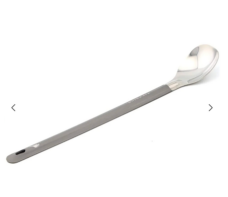 TOAKS Outdoors Titanium Long Handle Spoon with Polished Bowl
