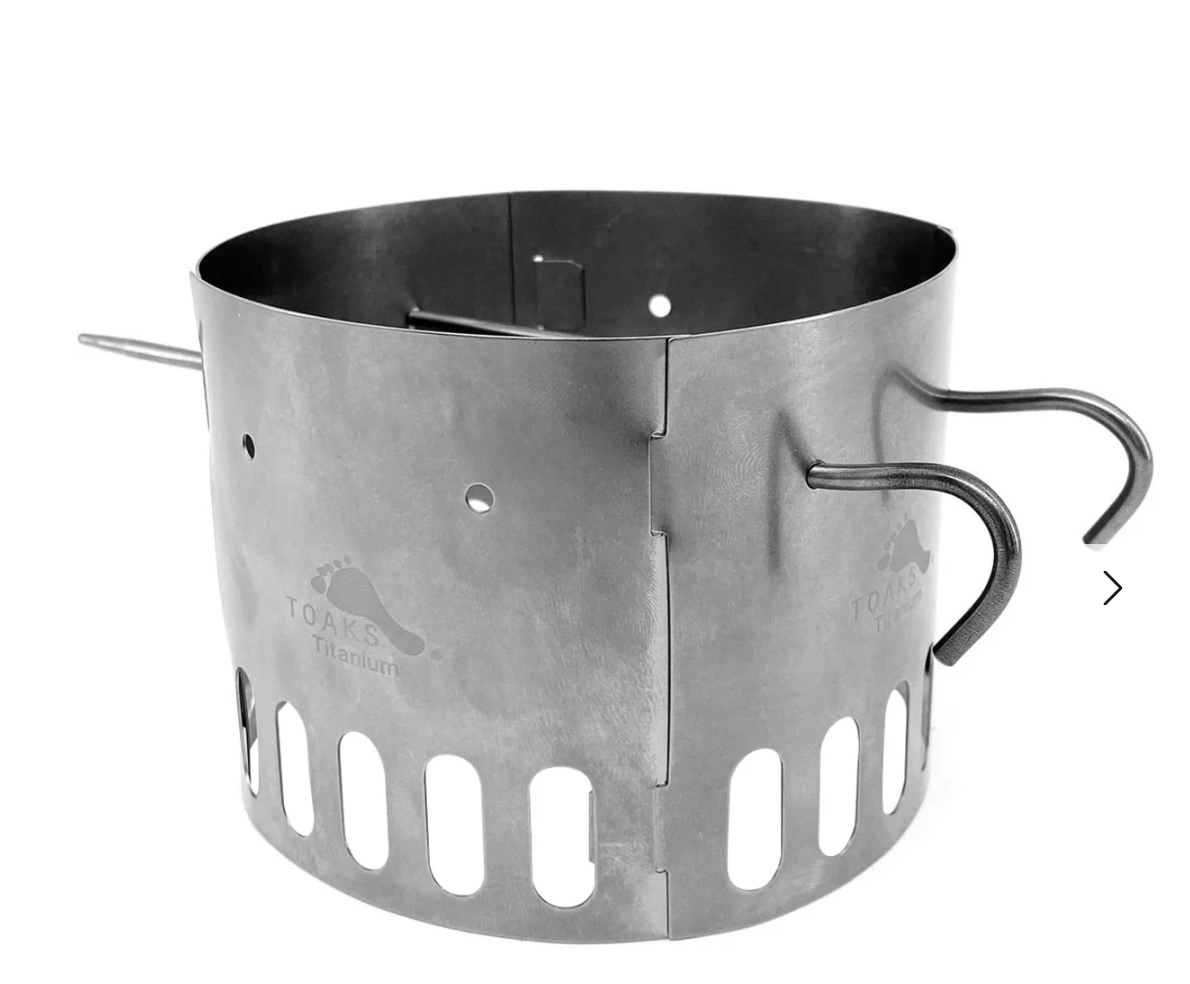 TOAKS Outdoors Windscreen Stand, Alcohol Stove and Pot-750 Combo