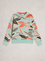 White Stuff Petal Jumper Green Multi