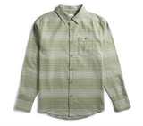 Topo Designs Mountain Shirt Lightweight - Mens Oil Green Horizontal tripe / S