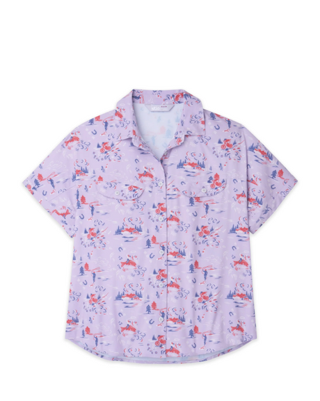 Stio Shifter Shirt Short Sleeve - Womens Lavender Haze Ride Wy