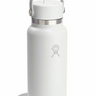 Hydroflask Neptune Logo 32oz Wide Mouth w/Flex Straw White