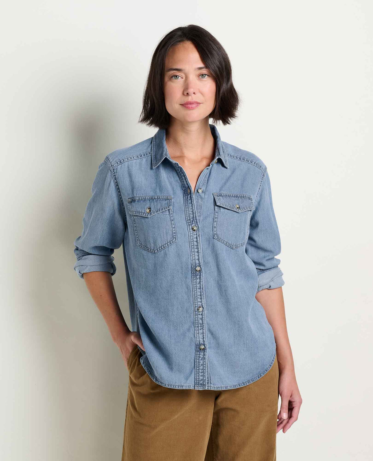 Piñon Soft Denim Long Sleeve Shirt - Women's