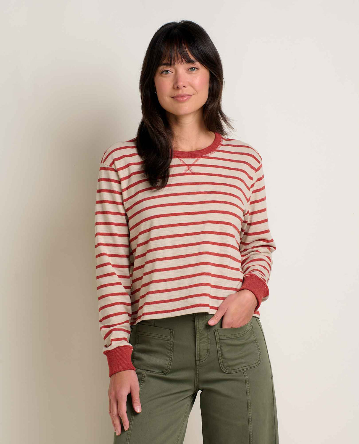 Toad & Co. Boundless Jersey Long Sleeve Tee - Womens Campfire Stripe