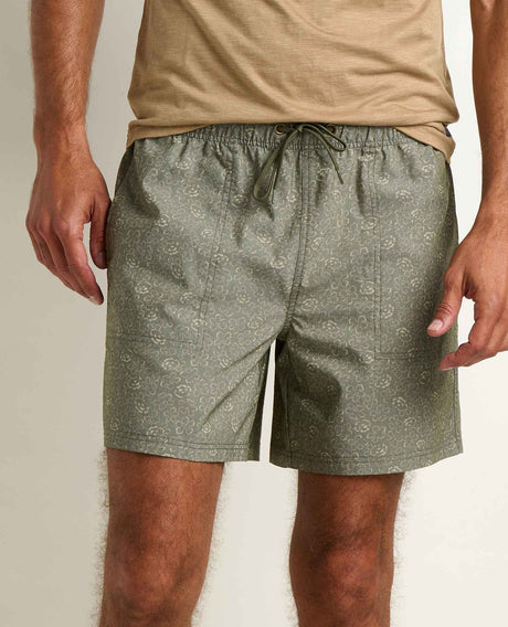 Toad & Co. Boundless Pull-On Short - Mens Olive Print / XL