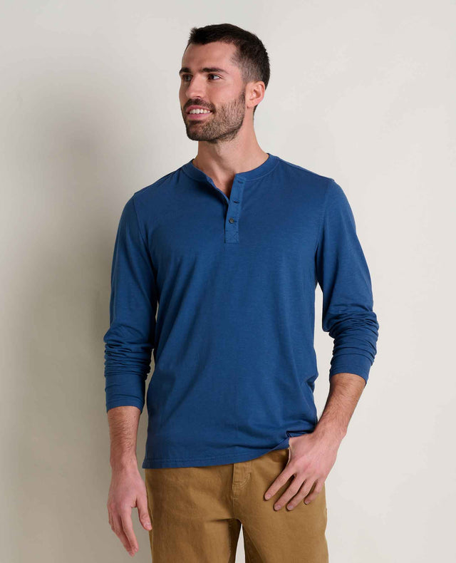 Toad & Co. Primo Long Sleeve Henley - Mens Deep Sea