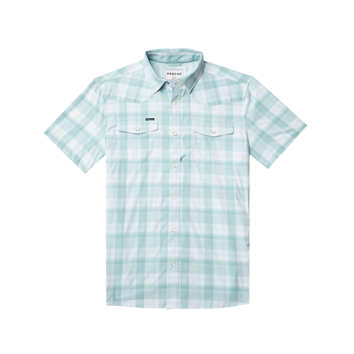 Poncho The Big Sky - Mens Baby Blue and White Plaid
