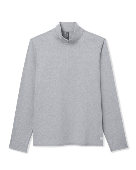 Vuori Ponto Half Zip Mock Neck Light Heather Grey