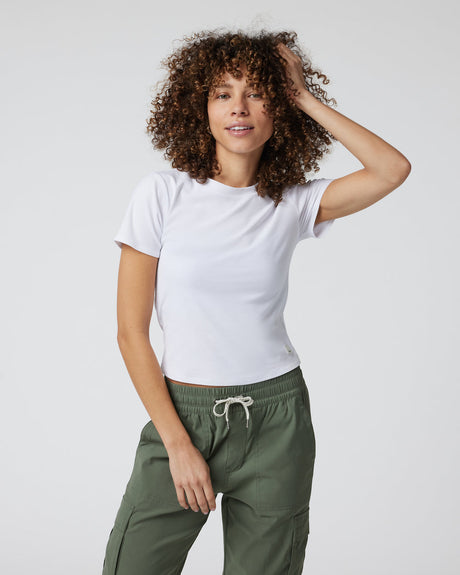 Vuori Short Sleeve Pose Fitted Tee - Womens White