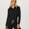 Vuori Halo Mini FZ Hoodie - Womens Black Heather