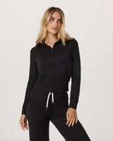 Vuori Halo Mini FZ Hoodie - Womens Black Heather