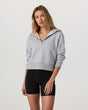 Vuori Restore Half Zip Hoodie - Womens Light Heather Grey / L