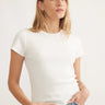 Marine Layer Lexi Rib Sun-In Crew Tee - Womens Antique White