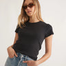 Marine Layer Lexi Rib Sun-In Crew Tee - Womens Faded Black