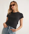 Marine Layer Lexi Rib Sun-In Crew Tee - Womens Faded Black