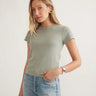 Marine Layer Lexi Rib Sun-In Crew Tee - Womens Faded Olive