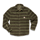 Howler Brothers Allegheny Fleece Overshirt - Mens Hanko Stripe: Lichen Green/Croc Brown / L