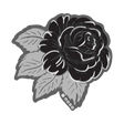 NOSO Patches Black Rose Gray Leaves