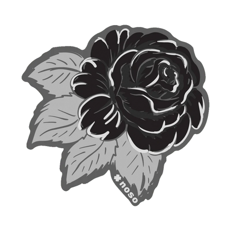 NOSO Patches Black Rose Gray Leaves