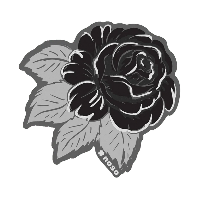 NOSO Patches Black Rose Gray Leaves