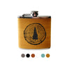 Beckman Design Flask Tree Ring / Wood Grain Leather
