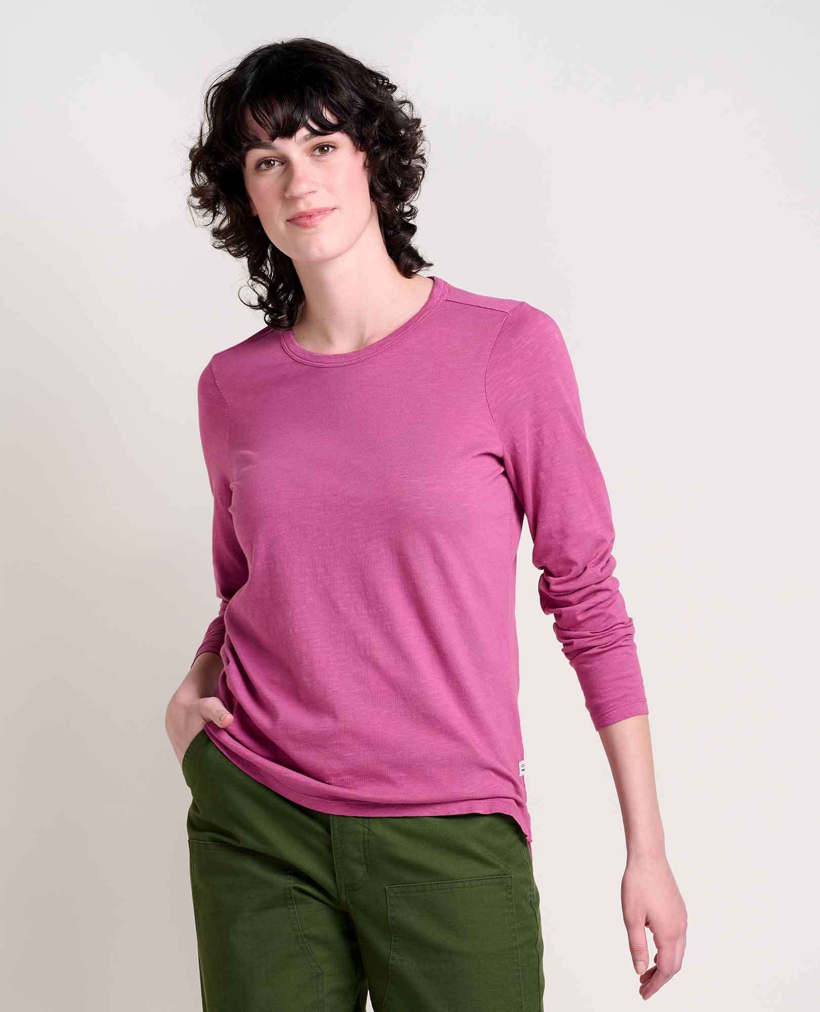 (取寄) トードアンドコー レディース プリモ ロング スリーブ クルー Toad&Co women Primo Long Sleeve Crew Cinnamon Women's Primo Long Sleeve Crew | Organic Cotton Shirt by Toad&Co
