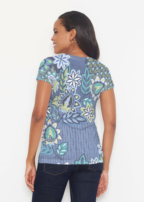 Whimsey Rose Scoop Neck Short Sleeve T-Shirt - Womens