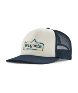 Patagonia Relaxed Trucker Hat Oval Logo: Birch White