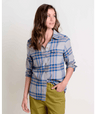 Toad & Co. Re-Form Flannel Long Sleeve Shirt - Womens Campfire Windowpane / S