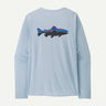 Patagonia Long Sleeve Cap Cool Daily Graphic Shirt - Waters - Mens Fitz Roy Trout: Fleck Blue / S