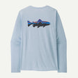 Patagonia Long Sleeve Cap Cool Daily Graphic Shirt - Waters - Mens Fitz Roy Trout: Fleck Blue / S
