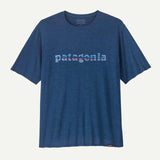 Patagonia Cap Cool Daily Graphic Shirt - Mens 73 Text Logo: Clement Blue X-Dye / L