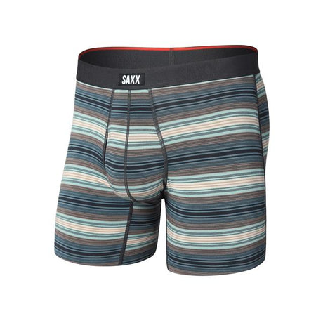 Saxx Vibe Xtra Soft Comfort Boxer Brief - Mens Baja Stripe- Dark Sage