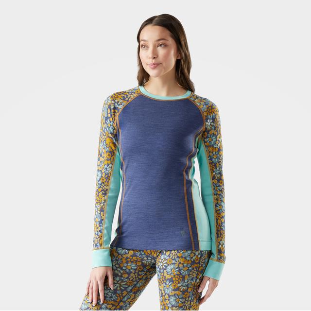 Smartwool Classic Thermal Merino Base Layer Colorblock Crew - Womens Nightfall Blue Heather