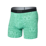 Saxx Quest Quick-Dry Mesh Boxer Brief Pretty Birdie-Green
